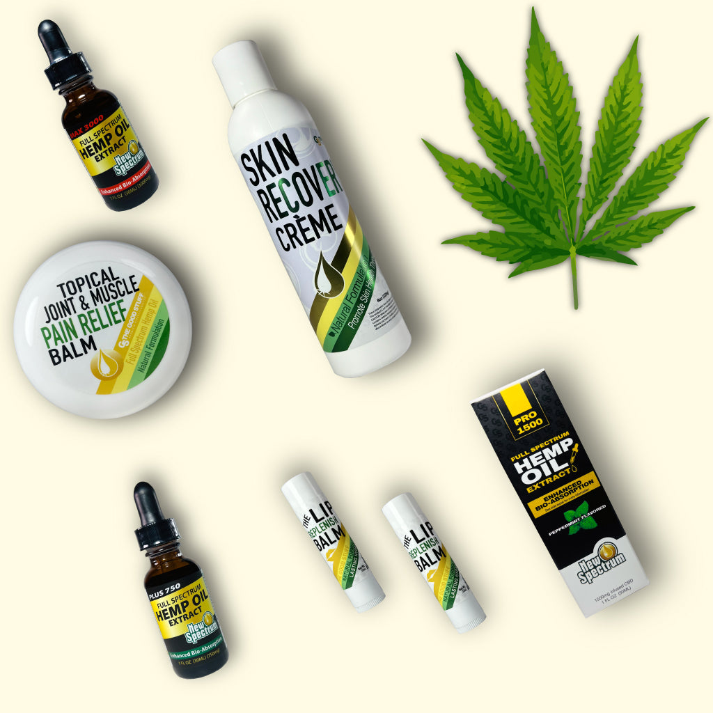 Natural Products for pain relief Full Spectrum Hemp CBD Oil Extract 3000mg 1500mg Skin Recovery Crème Topical joint and muscle pain relief balm lip replenishing balm hemp leaf  
